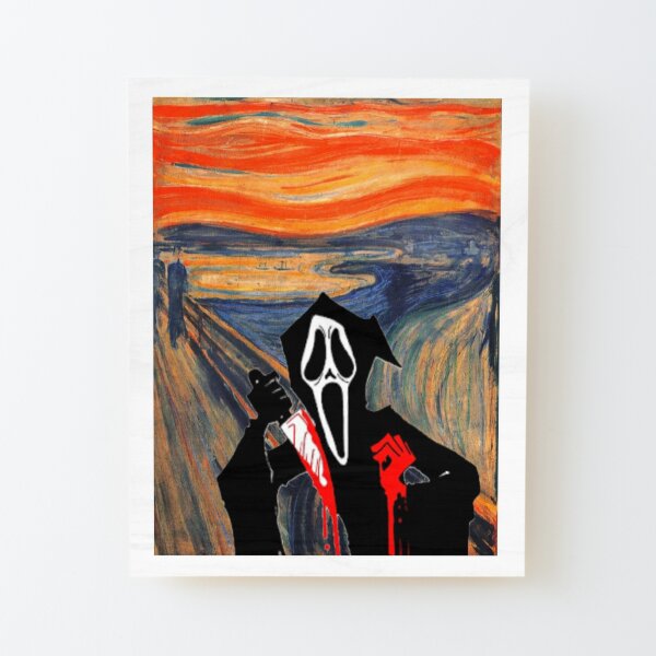 Ghost Face Scream Watercolor Painting Cult Horror Movie Wall 