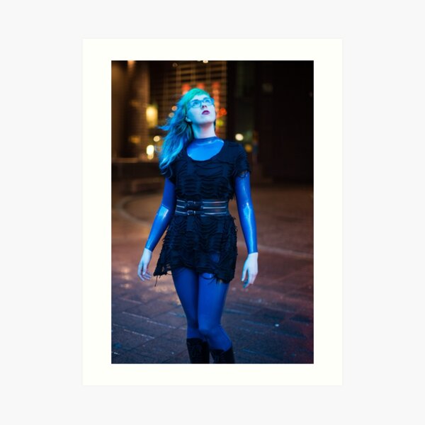 Project L: Blue light above Art Print
