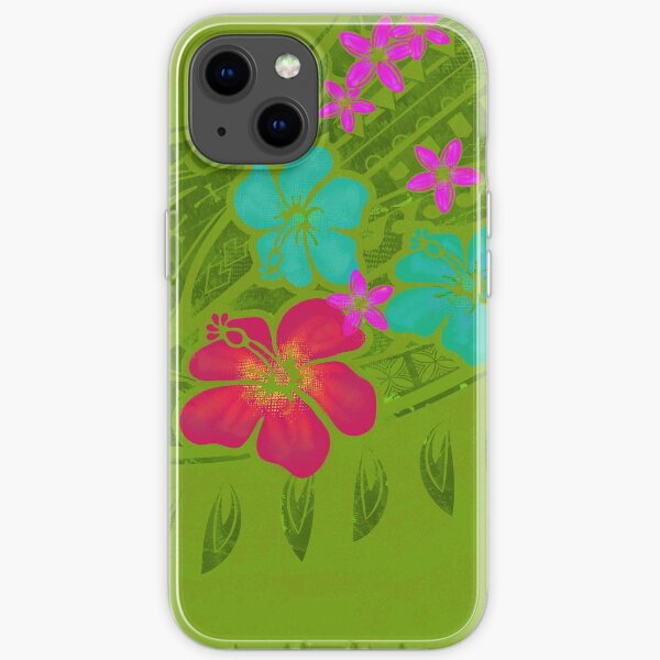 Vintage Hawaiian Hibiscus Print iPhone Soft Case