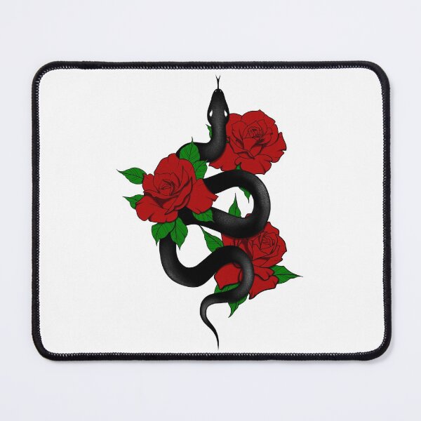 Item preview, Traditional Snake & Roses Tattoo Design designed and sold by Cici Garcia.