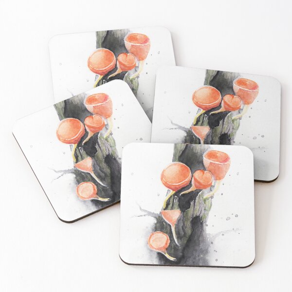 Item preview, Miniature Mushrooms- Sarcoscypha Coccinea  designed and sold by Sketchbookist.