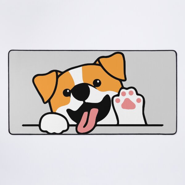 Cute Dog Paw Smile Desk Mat