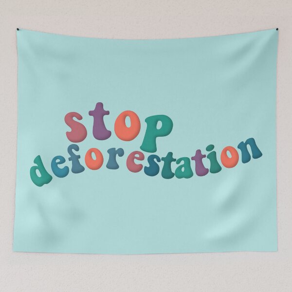 Item preview, Stop Deforestation Environmental Advocacy Blue Orange Purple designed and sold by cashewdays.