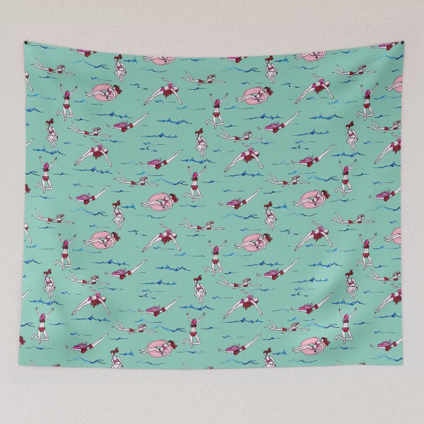 Item preview, Swimming Girl Watercolor designed and sold by ThompsonBeauty.