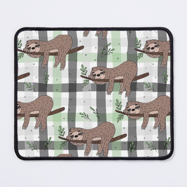 Item preview, Sleeping Sloth On Plaid Background  designed and sold by CatheriLove.