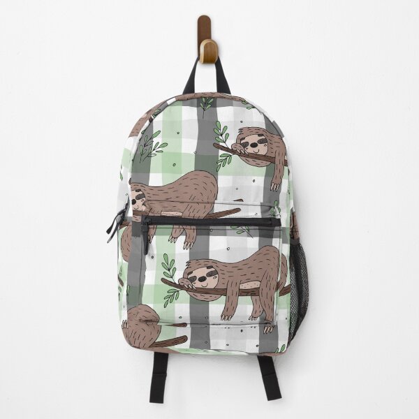 Item preview, Sleeping Sloth On Plaid Background  designed and sold by CatheriLove.
