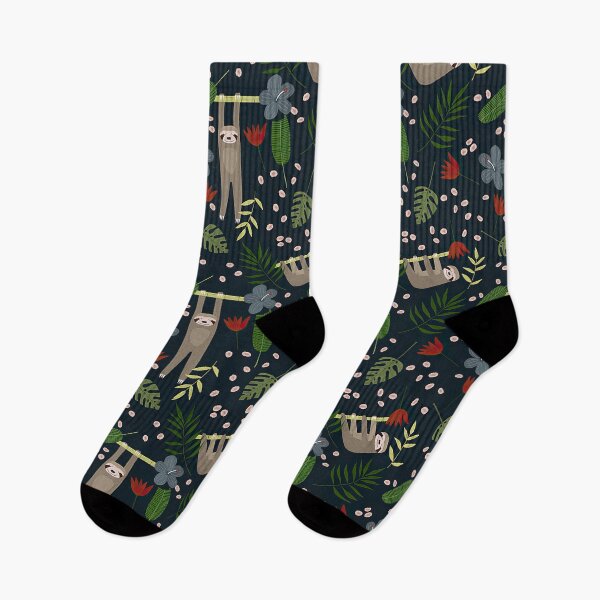 Item preview, Sloth Jungle Floral  designed and sold by CatheriLove.