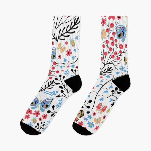 Item preview, Hawaiian Colorful Flower Men & Women Casual Cool Cute Crazy Funny Athletic Sport Colorful Fancy Novelty Graphic Crew Tube Socks designed and sold by NOorYES.