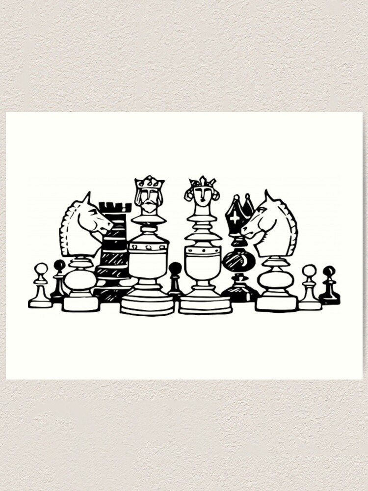 Pin by Emmy on A WORLD of COLOR  Black and white art drawing, Black and  white picture wall, Chess