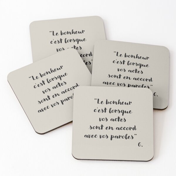 Item preview, Gandhi Philosophy Happiness French Quote Black Classic  designed and sold by jujupey.