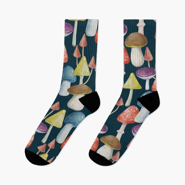 Item preview, Mushroom Colorful Fall Autumn Pattern Socks Plants Lovers Socks Tropical Floral designed and sold by NOorYES.