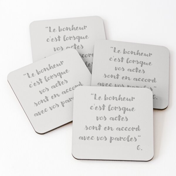 Item preview, Gandhi Philosophy Happiness French Quote Grey  designed and sold by jujupey.