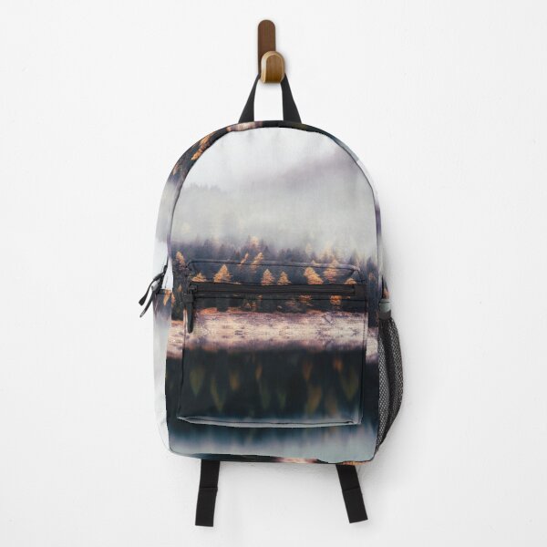 Item preview, Misty Autumn Pine Forest And Lake Landscape designed and sold by Simi2020.