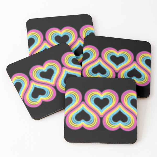 Item preview, Pansexual Neon Light Hearts designed and sold by SpectreSparkC.