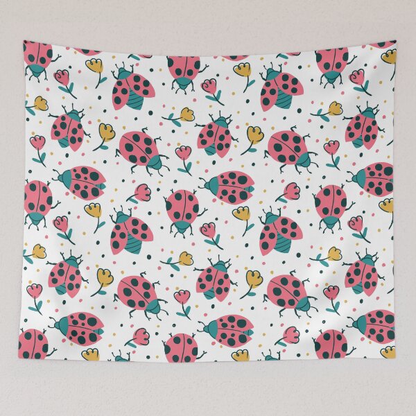 Item preview, Ladybug and flowers childish vector seamless designed and sold by CatheriLove.