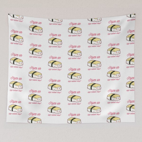 Item preview, Have an egg-cellent day! Kawaii Cute Japanese Tamago Egg Sushi Nigiri designed and sold by PrintNJoy.