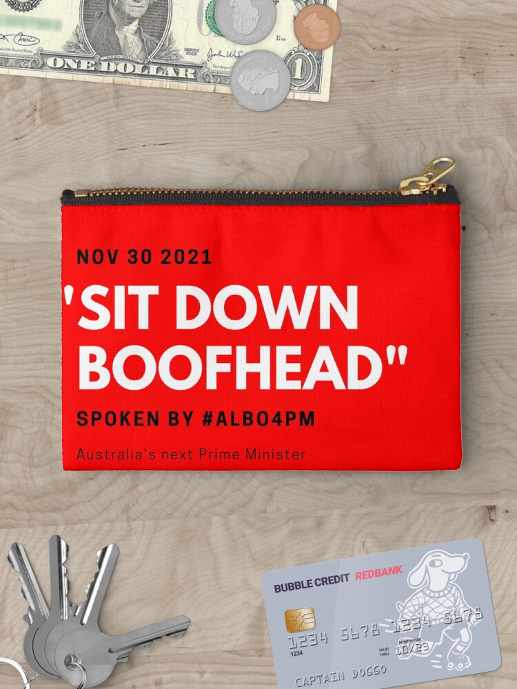 Thumbnail 3 of 4, Zipper Pouch, Sit Down Boofhead designed and sold by giants-com-au.