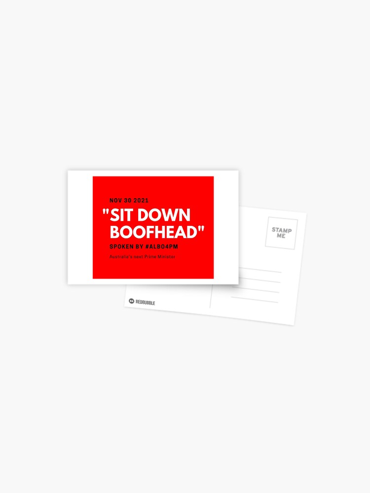 Thumbnail 1 of 2, Postcard, Sit Down Boofhead designed and sold by giants-com-au.