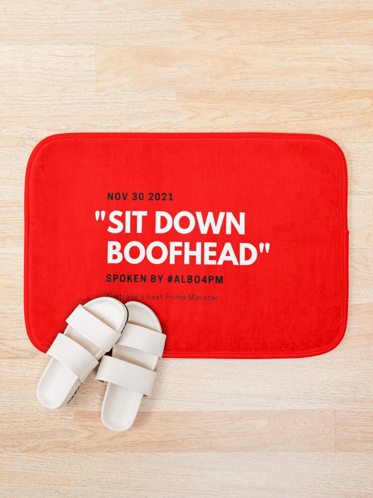 Thumbnail 1 of 6, Bath Mat, Sit Down Boofhead designed and sold by giants-com-au.