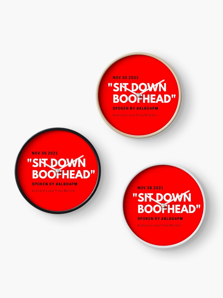 Thumbnail 3 of 4, Clock, Sit Down Boofhead designed and sold by giants-com-au.