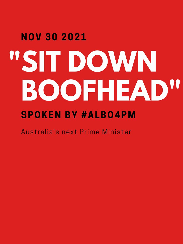Thumbnail 3 of 3, Fitted Scoop T-Shirt, Sit Down Boofhead designed and sold by giants-com-au.