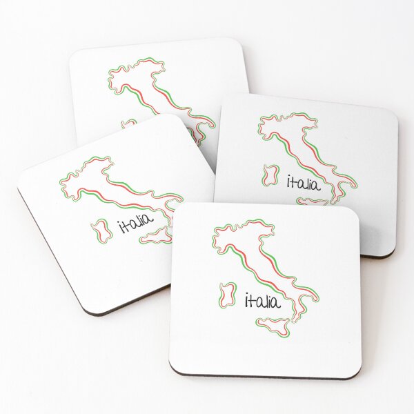 Item preview, Italy Map Outline with Flag Colors - Italia In Black Letters designed and sold by hijackhippo.