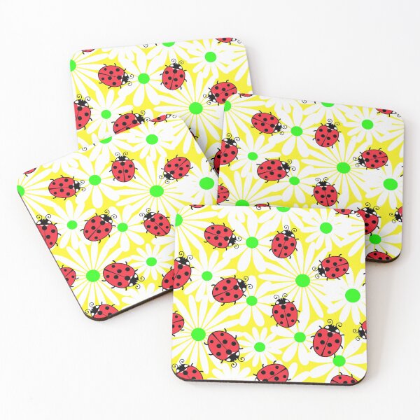 Item preview, Ladybug and flowers seamless  designed and sold by CatheriLove.