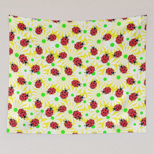 Item preview, Ladybug and flowers seamless  designed and sold by CatheriLove.