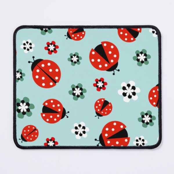 Item preview, Ladybugs with flowers on light blue seamless designed and sold by CatheriLove.