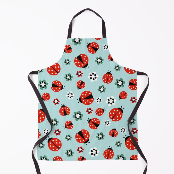 Item preview, Ladybugs with flowers on light blue seamless  designed and sold by CatheriLove.