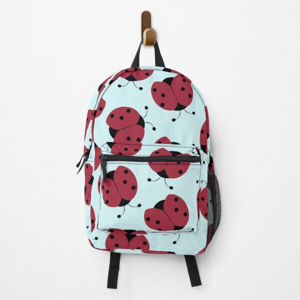 Item preview, Large red cartoon beetles on a blue background designed and sold by CatheriLove.