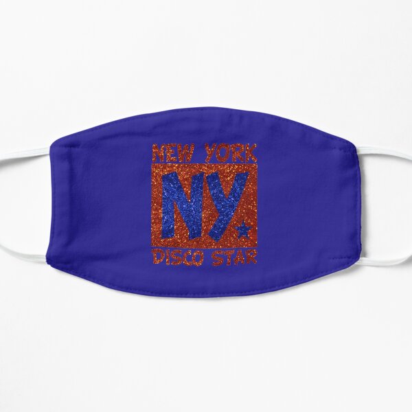Disco Star  New  York blue and red sequin digital print design Flat Mask