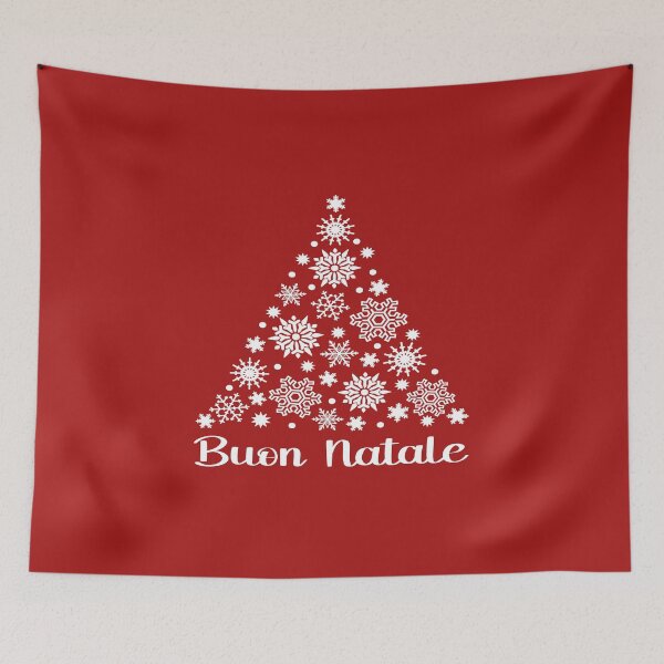 Item preview, Buon Natale Italian Holiday Saying With Snowflake Christmas Tree designed and sold by Bad Kitty Designz.