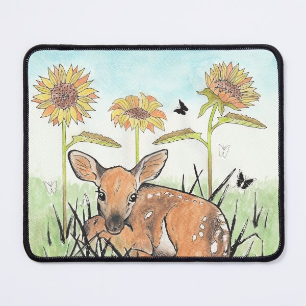 Item preview, Traditional Watercolour Fallow Baby Deer Line Art designed and sold by CJAura by Claire Jane Johnson.