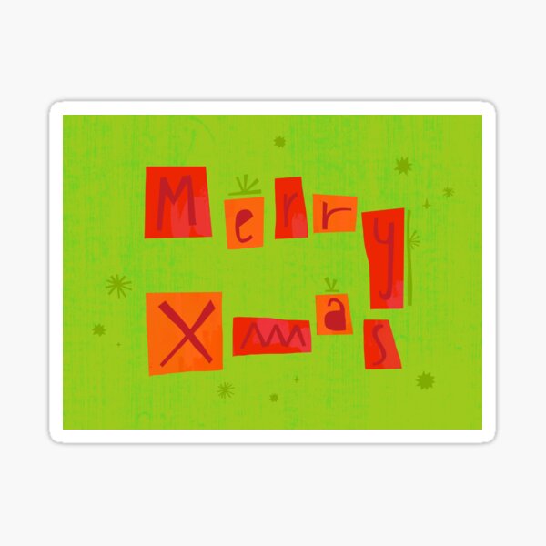 Merry Xmas (green) Sticker