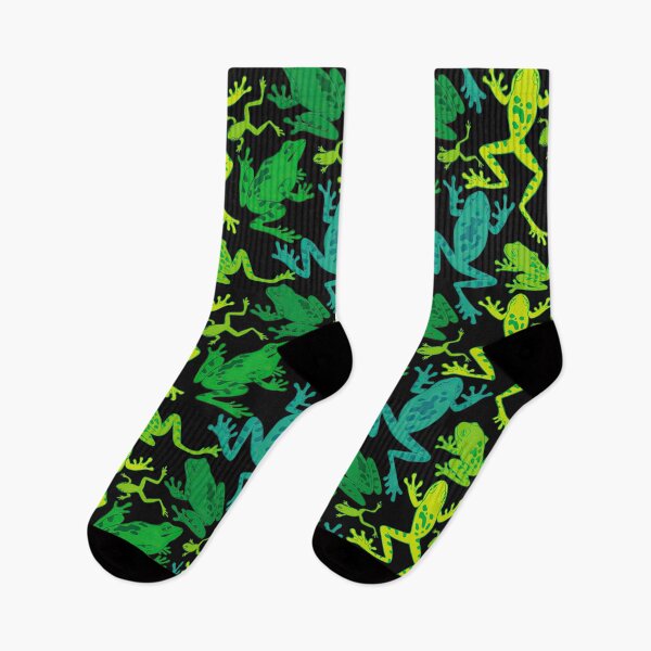 Item preview, Different Frogs On Black  designed and sold by CatheriLove.