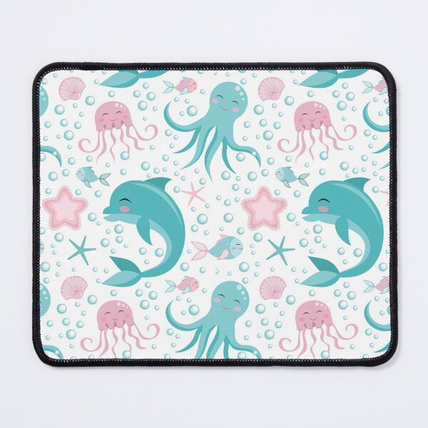 Item preview, Aqua Dolphin Pink Jellyfish  designed and sold by CatheriLove.