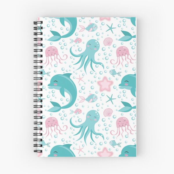 Item preview, Aqua Dolphin Pink Jellyfish  designed and sold by CatheriLove.
