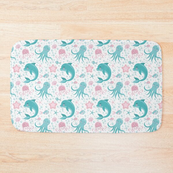 Item preview, Aqua Dolphin Pink Jellyfish  designed and sold by CatheriLove.