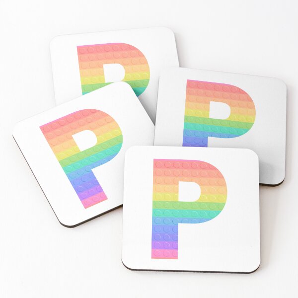 Item preview, Sensory Toy Style Rainbow Stripe - Capital Letter P - Initial P designed and sold by TheFlyingPug.
