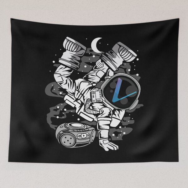 Item preview, Hiphop Astronaut Vechain VET Coin To The Moon Crypto Token Blockchain Cryptocurrency Wallet designed and sold by JaxonBrown.