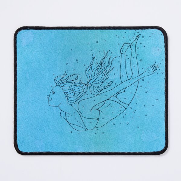 Item preview, Natula & Water - girl diving into blue / aquamarine water, simple illustration designed and sold by Natasha Kolton.