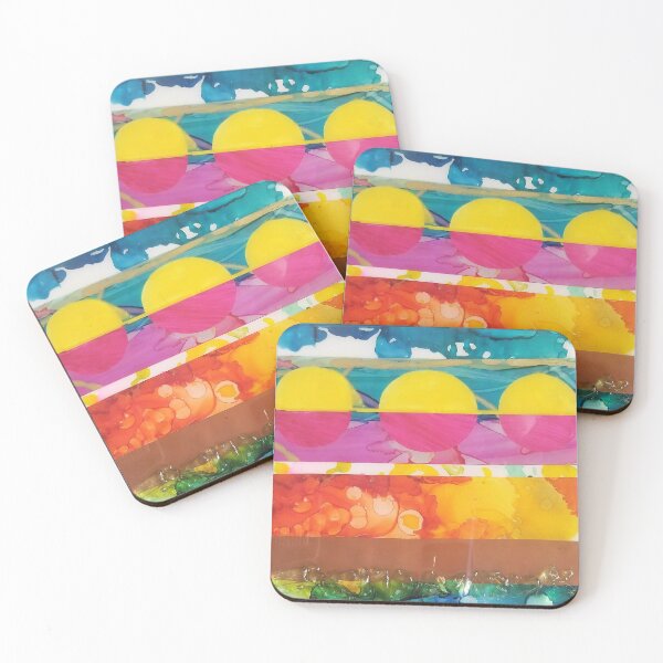 Item preview, Abstract Mixed Media Bright Colors Collage designed and sold by ResinArtbyTana.