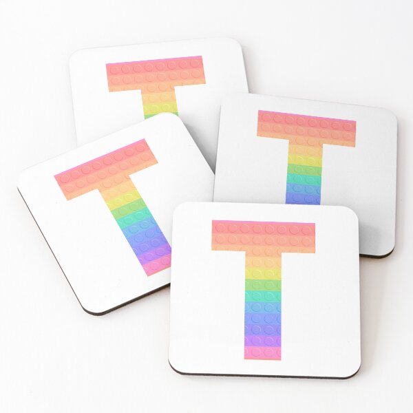 Item preview, Sensory Toy Style Rainbow Stripe - Capital Letter T - Initial T designed and sold by TheFlyingPug.