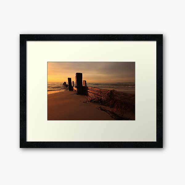 Balnarring Beach Groyne Sunrise Framed Art Print