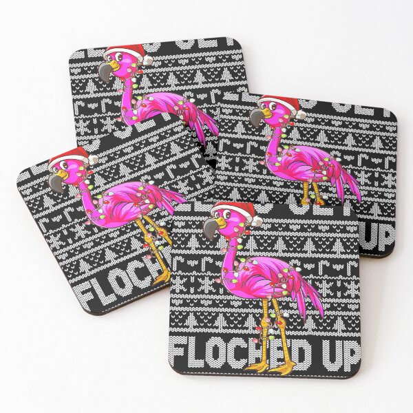 Item preview, Christmas Pink Flamingo Let's Get Flocked Up Funny Humor designed and sold by SethFrancis37.