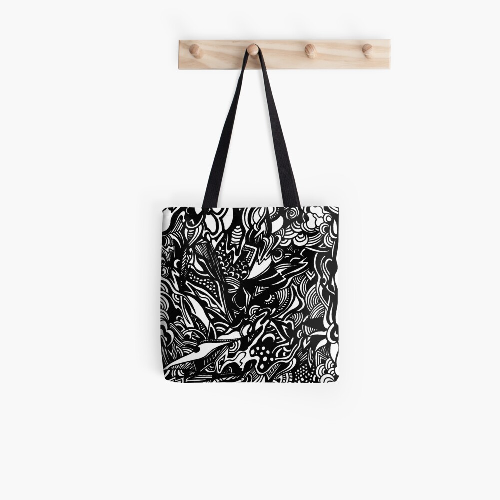 Tree of life, rainbow zentangle Tote Bag by Selandrians art