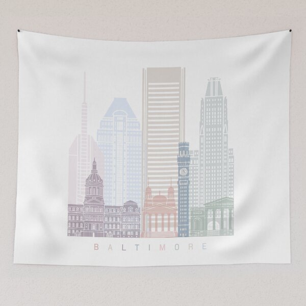 Item preview, BALTIMORE SKYLINE POSTER PASTEL designed and sold by paulrommer.