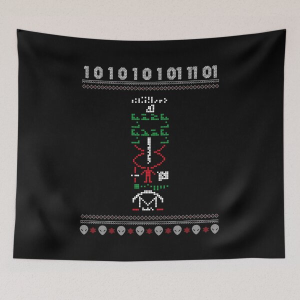 Item preview, Funny Ugly Arecibo Message Christmas Alien Astronomy Space Gift designed and sold by stearman.