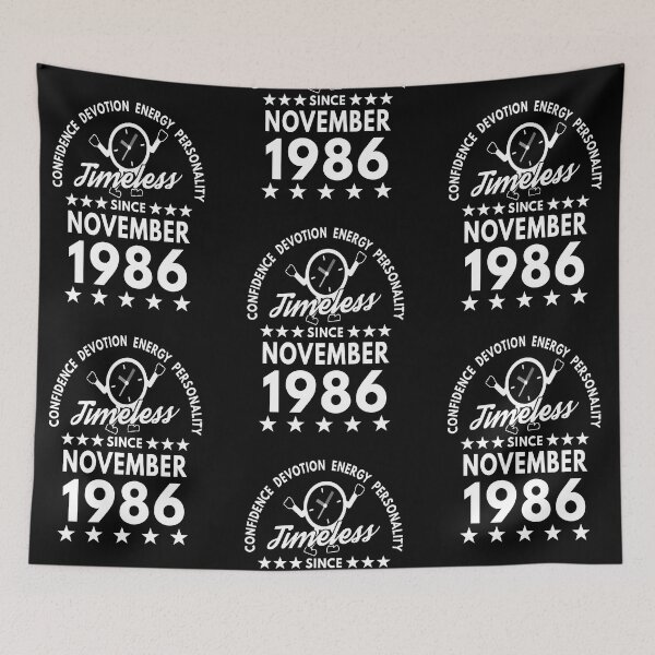 Item preview, November Birthday Timeless Person - 1986 - White Text designed and sold by MoonsmileProd.